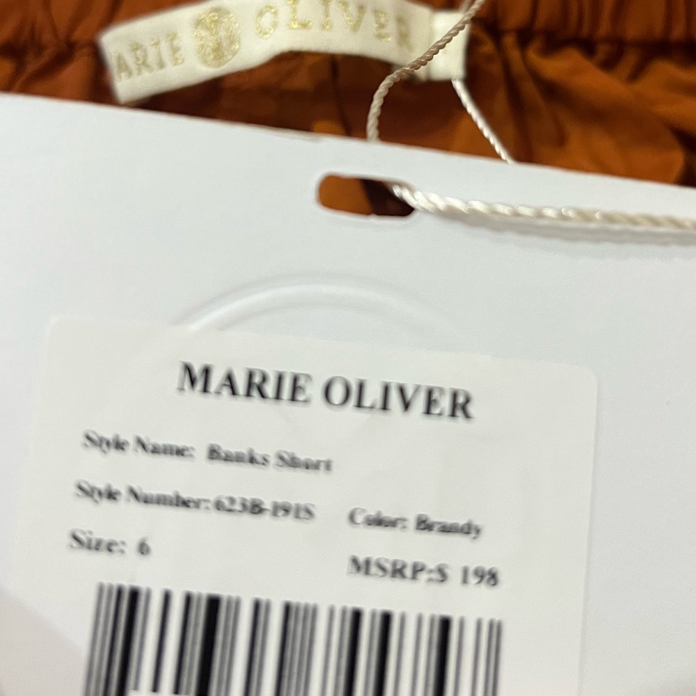 Marie Oliver High-Waist Tie Belt Shorts - Rust - Picture 4 of 4